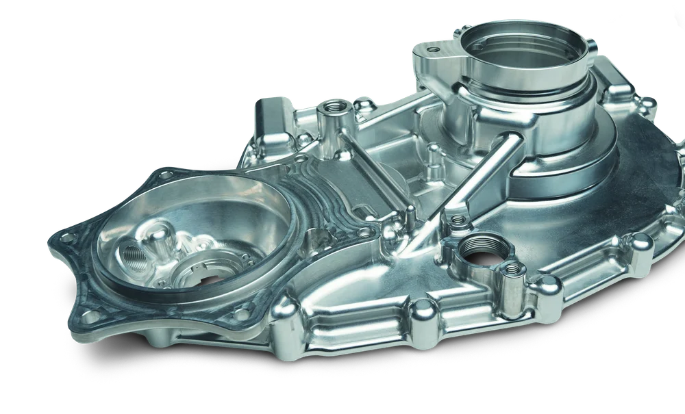 A machined aluminium engine casing